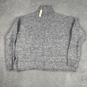 Max Studio London Sweater Womens S Gray Wool Blend Speckled Turtleneck Cozy Warm